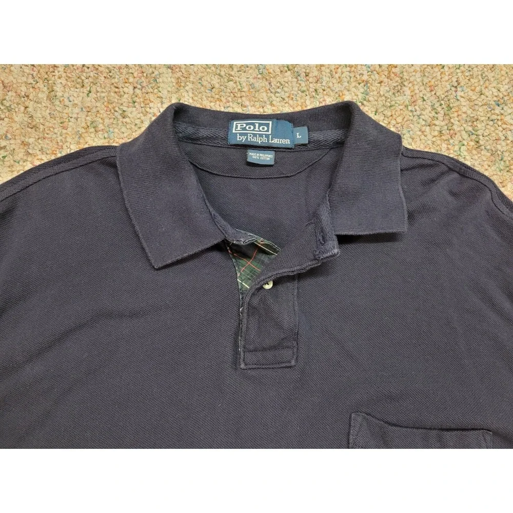 Ralph Lauren Polo Shirt Mens Large‎ Blue Bleecker Crest Equestrian Pony Rugby